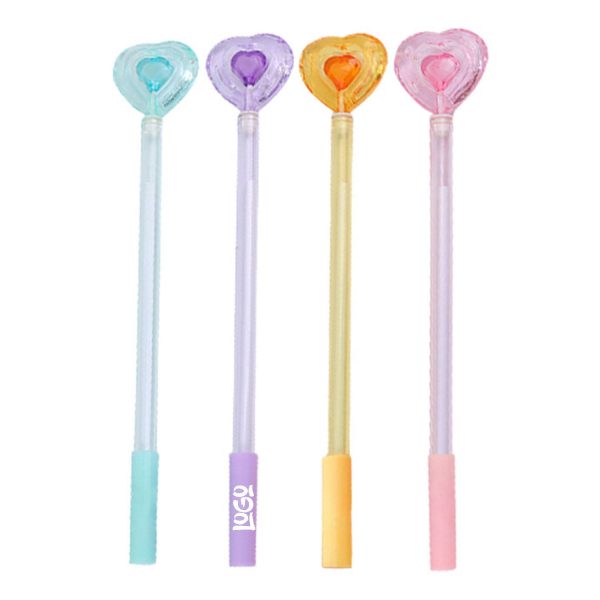 Creative Clear Plastic Heart Gel Pen