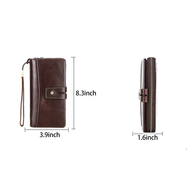 PU Leather Small vintage 3 times blocking Wristlet wallet - Image 4