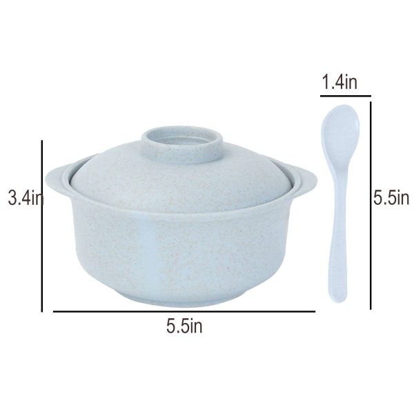 3 Piece Wheat Straw Soup Bowl Utensil Set - Image 6