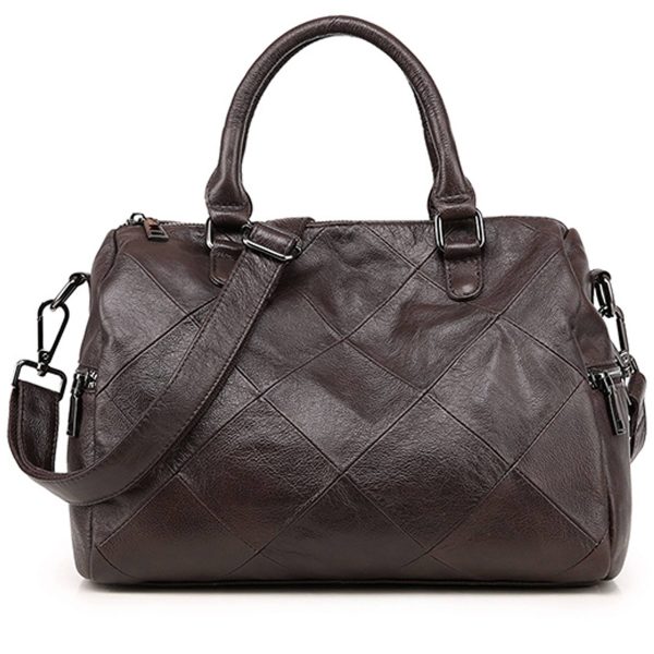 Genuine Leather Satchel Tote Bag for Women - Image 3