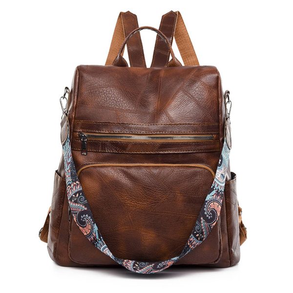Polyurethane Women Waterproof Purse Travel Backpack - Image 3