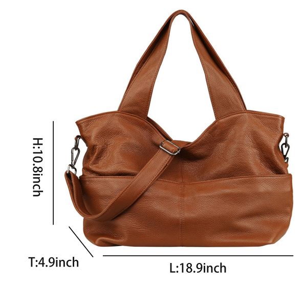 Women's Soft Genuine Leather Tote Bag - Image 4