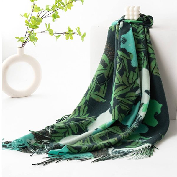 Women's Thickened Polyester Tie-Dye Scarf w/ Tassels - Image 7