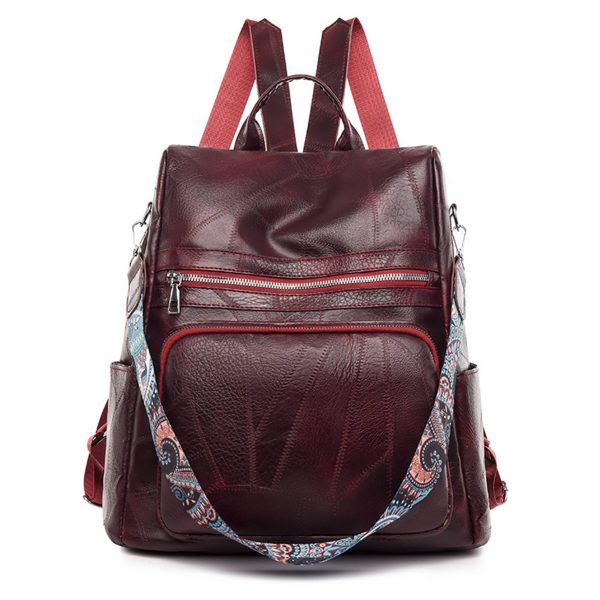 Polyurethane Women Waterproof Purse Travel Backpack - Image 4