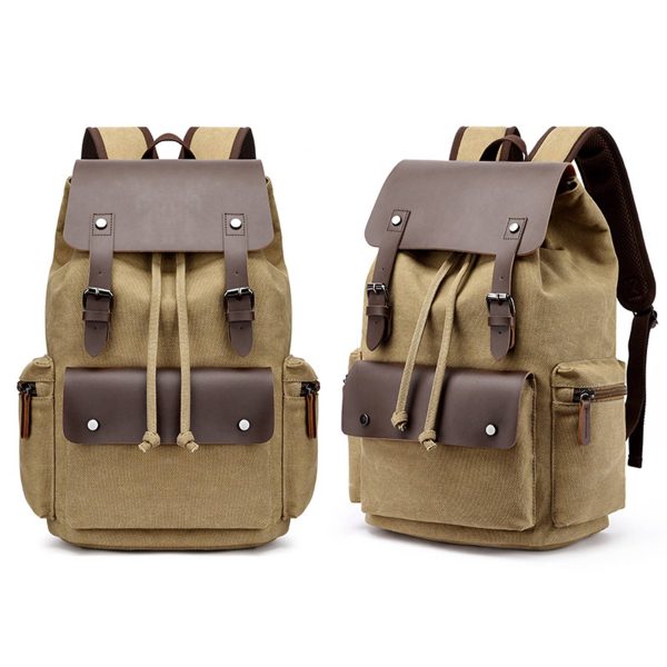 Men‘s Canvas Vintage travel Laptop Backpack - Image 4