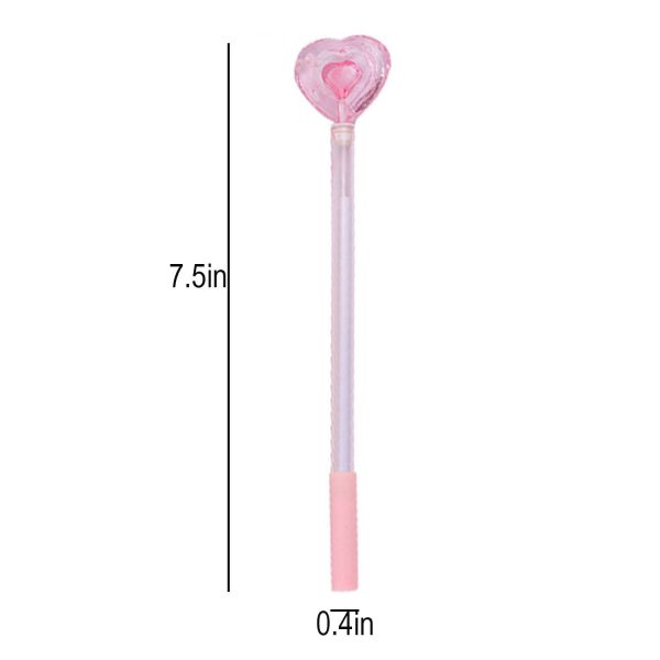 Creative Clear Plastic Heart Gel Pen - Image 6