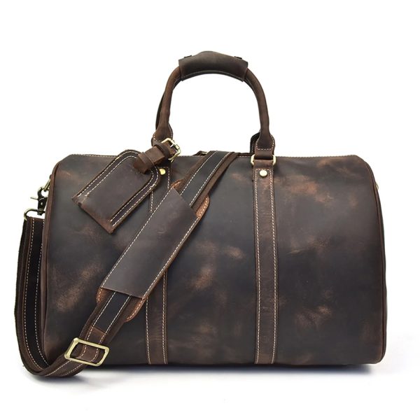 Genuine Leather Travel Large Capacity One Shoulder Bag - Image 3