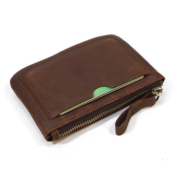 Real Cowhide Zippered Wallet - Image 5