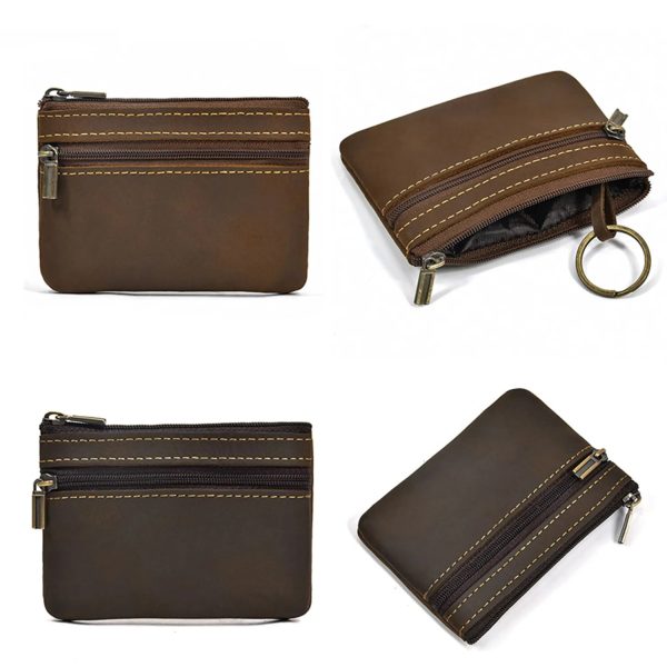 Real Cowhide Zippered Wallet - Image 3