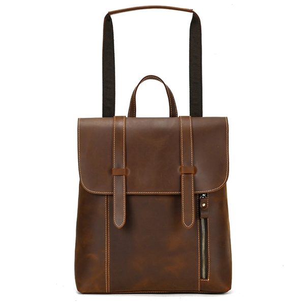 Women'S Retro Leather Backpack Outdoor Leisure Bag - Image 2