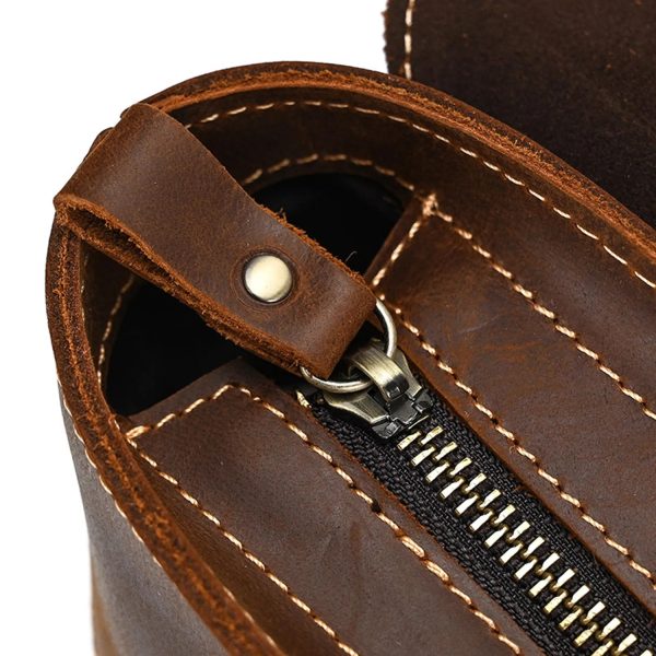Women'S Retro Leather Backpack Outdoor Leisure Bag - Image 4