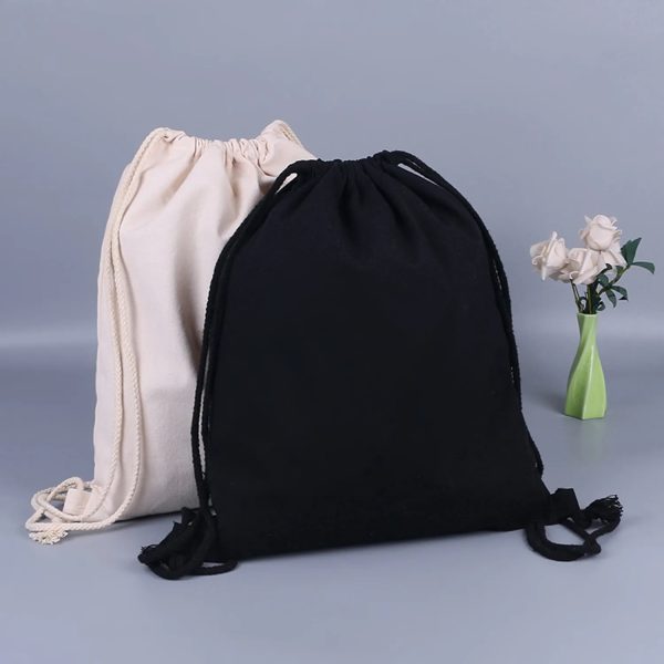 Cotton And Linen Drawstring Canvas Bag - Image 2