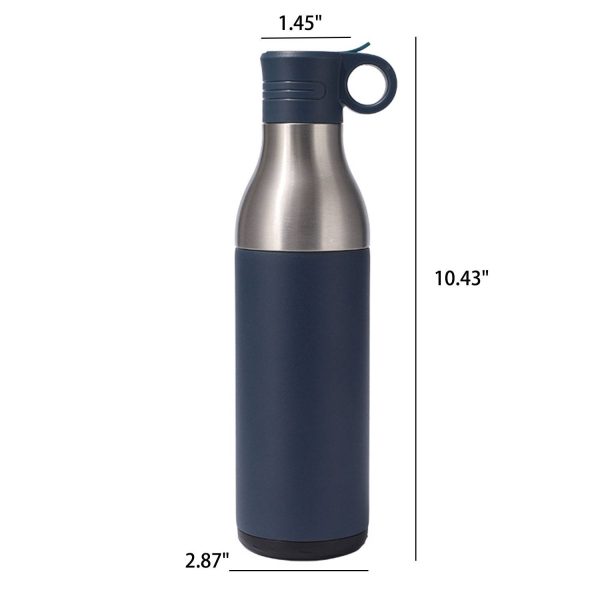17oz Stainless Steel Insulated Bottle Cooler w/ Straw - Image 11