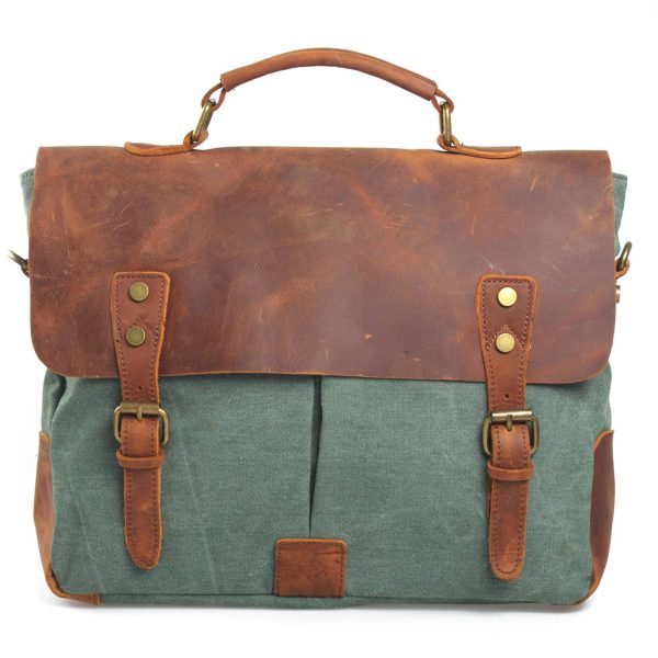 Canvas with leather Messenger bag - Image 2