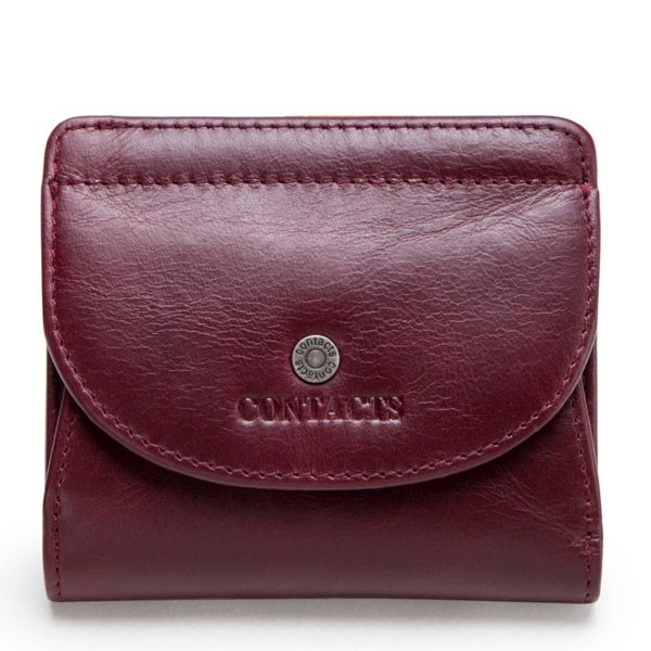 Leather Slim Bifold Purse Card Holder Wallets Women - Image 4