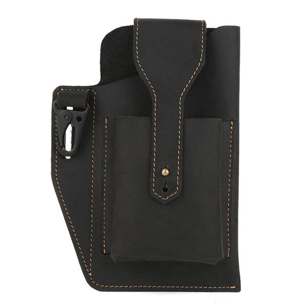 PU Leather Phone Pouch Holster for Men Belt - Image 2