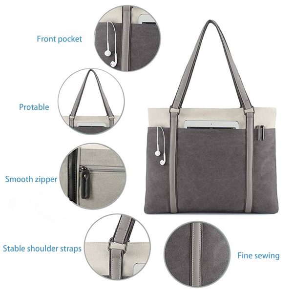 Canvas Lightweight Laptop Tote Bag for Work - Image 5