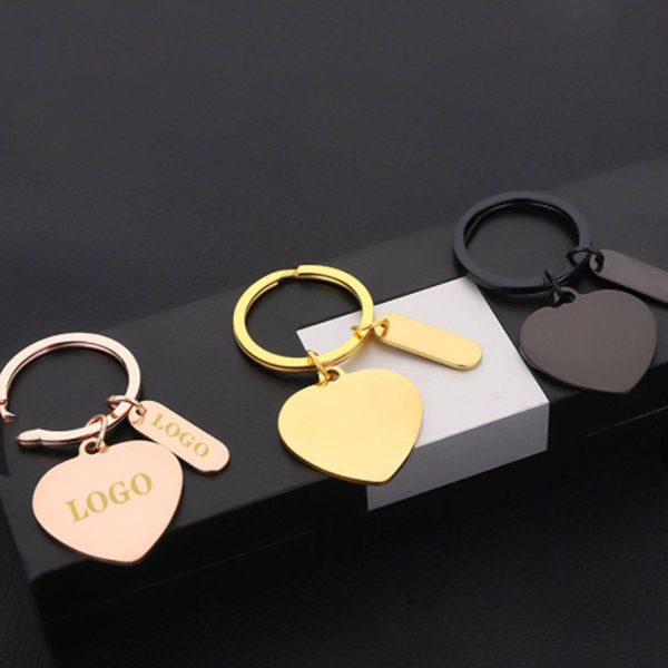 Stainless Steel Heart-Shaped Keychain - Image 6