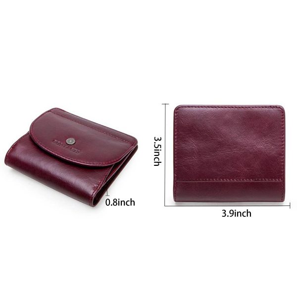 Leather Slim Bifold Purse Card Holder Wallets Women - Image 7