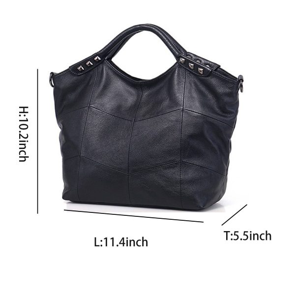 Genuine Leather Top Handle Purse Satchel Bag for Women - Image 4