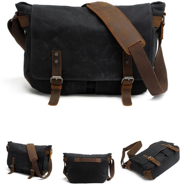 Casual canvas men's cross-body bag - Image 2