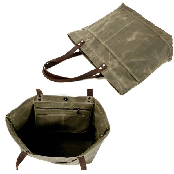 Waxed Canvas Travel Tote Bag - Image 6