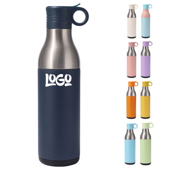 17oz Stainless Steel Insulated Bottle Cooler w/ Straw