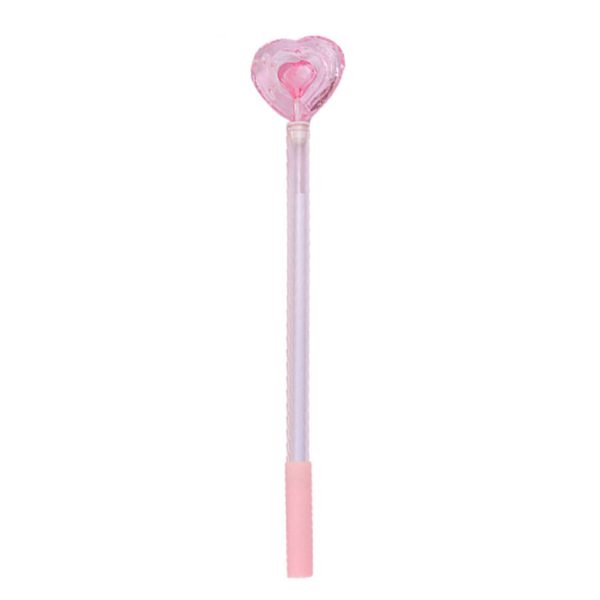 Creative Clear Plastic Heart Gel Pen - Image 4
