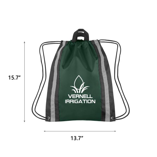 Small Nylon Reflective Sports Drawstring Backpack - Image 4