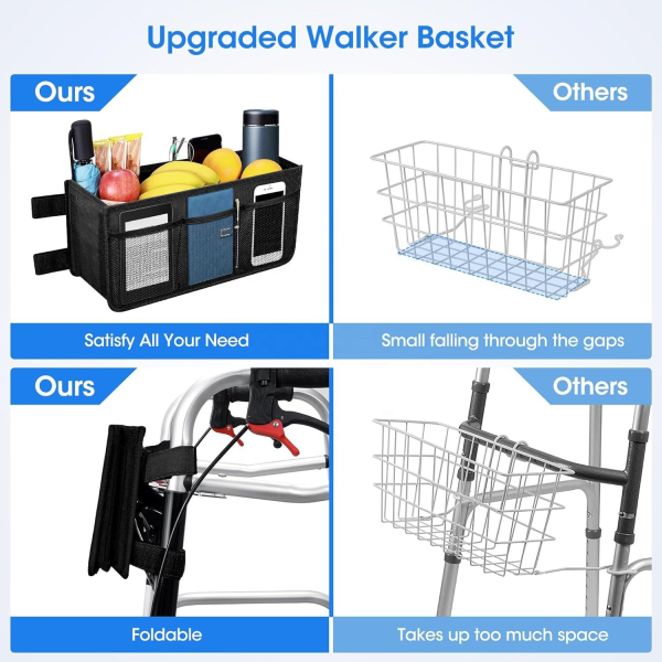 Foldable Oxford Walker Storage Bag w/ Mesh Pockets - Image 4