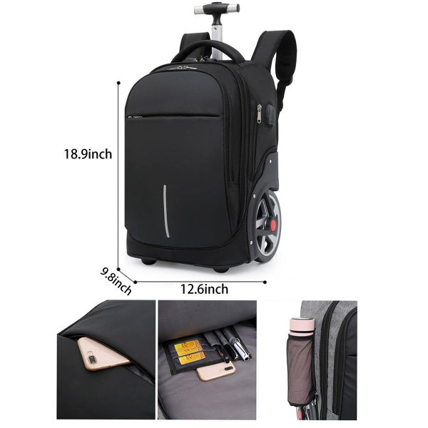 Oxford Rolling with 4 Wheels Travel Backpack Duffel bag Men - Image 6