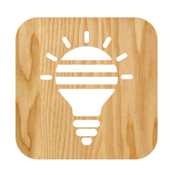 USB Wooden Decoration Bulb Shaped LED Night Light - Image 2