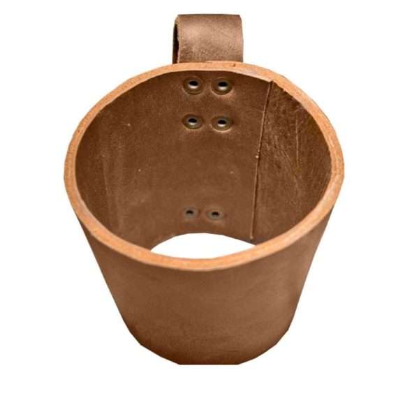 12oz Vintage PU Leather Cup Sleeve w/ Handle - Image 5