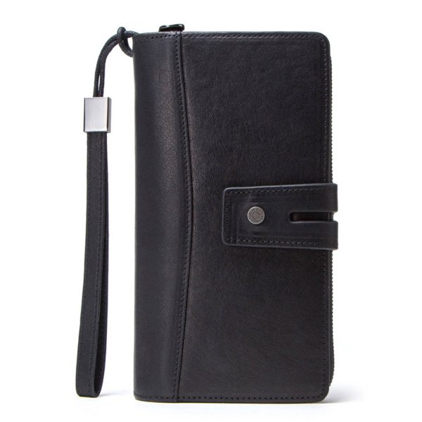 PU Leather Small vintage 3 times blocking Wristlet wallet - Image 2