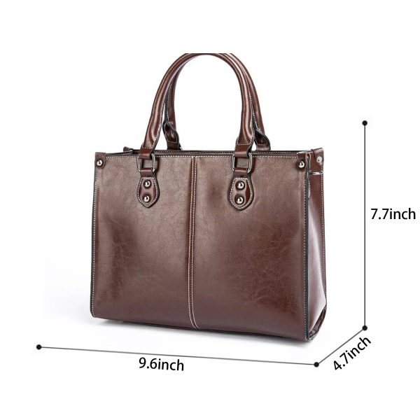 Vintage Vegan Leather Large Computer Laptop Messenger Bag - Image 5