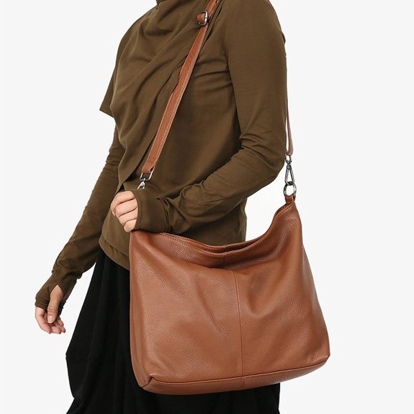 Women Soft Shoulder Tote Leather Handbags - Image 2