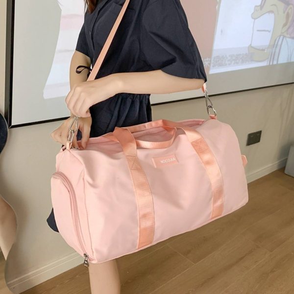 Nylon Travel Duffle Bag with Shoe Compartment & Wet Pocket - Image 4