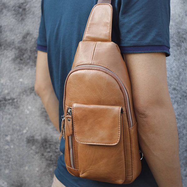 Genuine Leather Chest Bags for Travel Hiking