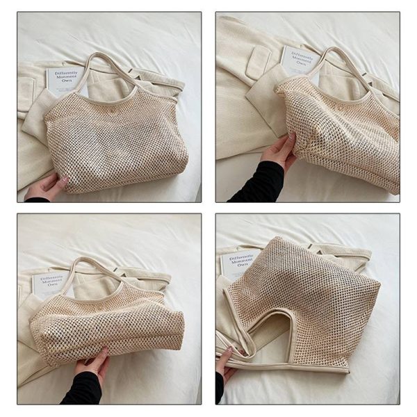 Jute Straw Woven Tote Bag, Handmade Weaving Shoulder Bag - Image 4