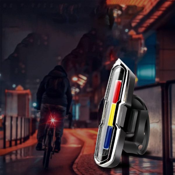 Rechargeable Waterproof Three Color Bike Tail Light - Image 4