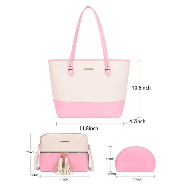 PU Fashion Wallet Tote Bag Shoulder Top Handle Satchel - Image 6