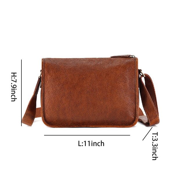 Premium Leather Messenger Tote Bag for Men - Image 3