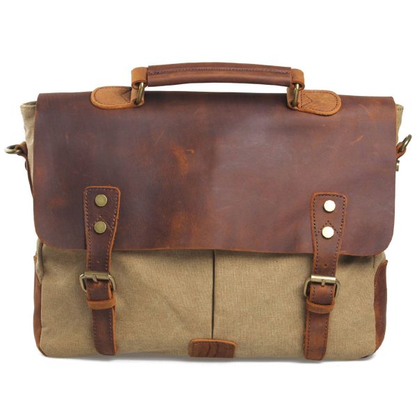 Canvas with leather Messenger bag - Image 5