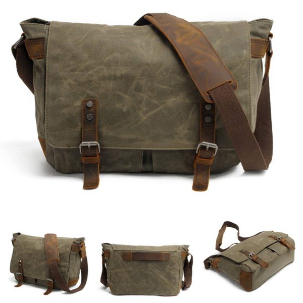 Casual canvas men's cross-body bag