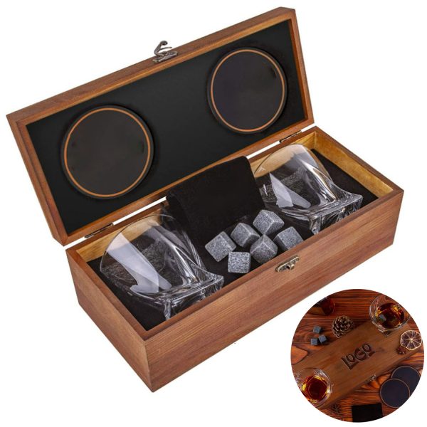 Whiskey Stone Glasses Gift Box Set