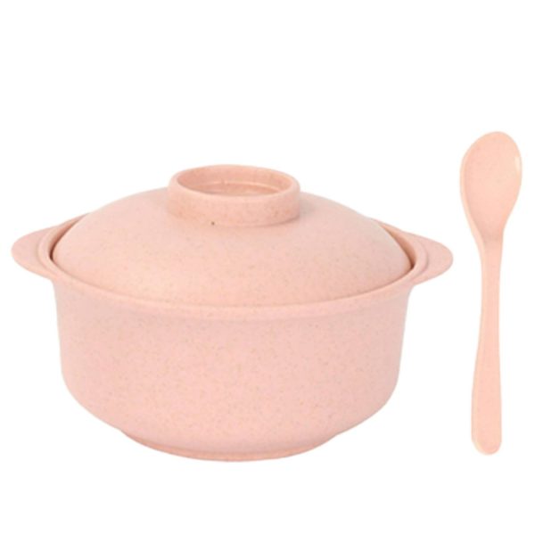 3 Piece Wheat Straw Soup Bowl Utensil Set - Image 3