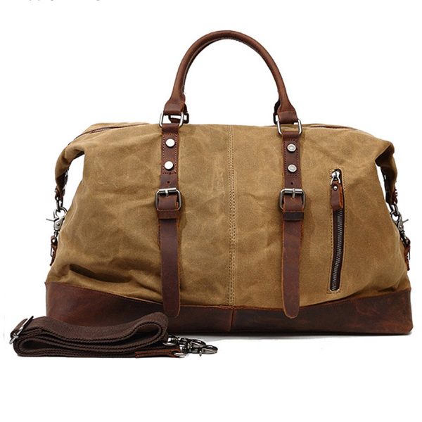 Canvas Waxed Vintage Wear resistant Storage Duffel Bag - Image 2