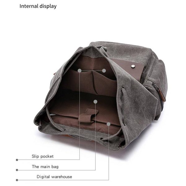 Men‘s Canvas Vintage travel Laptop Backpack - Image 7
