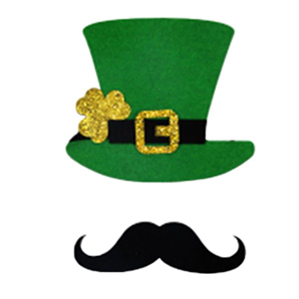 Non-Woven Fabric Green Hat Set w/ Mustache - Image 3