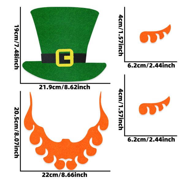 Non-Woven Fabric Green Hat Set w/ Mustache - Image 8